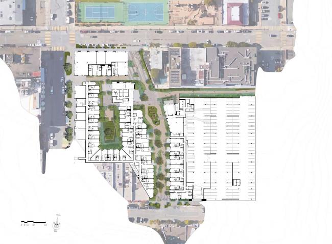 Ground level site plan for Mason on Mariposa in San Francisco.
