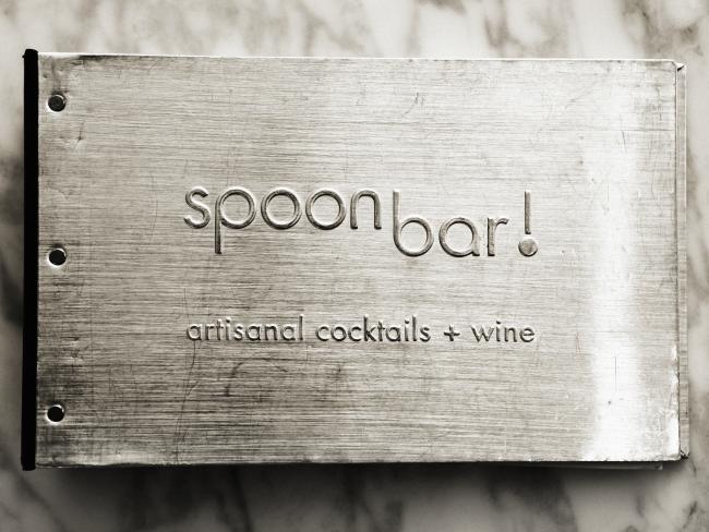 Signage for Spoonbar restaurant and bar inside h2hotel in Healdsburg, Ca.