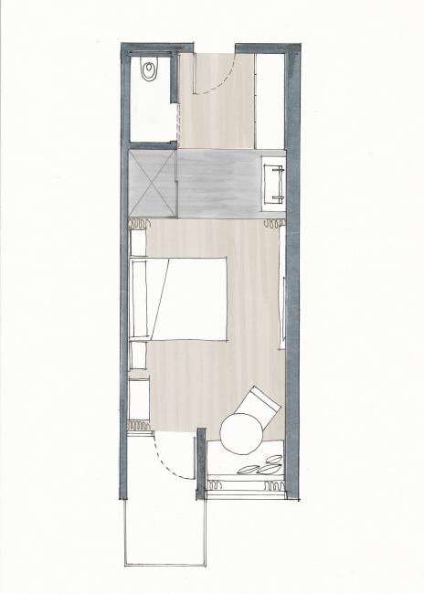 Standard Room plan for Harmon Guest House in Healdsburg, Ca 