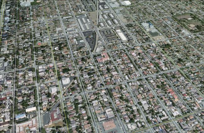 Aerial of Mabuhay Court and surrounding area in San Jose, Ca.