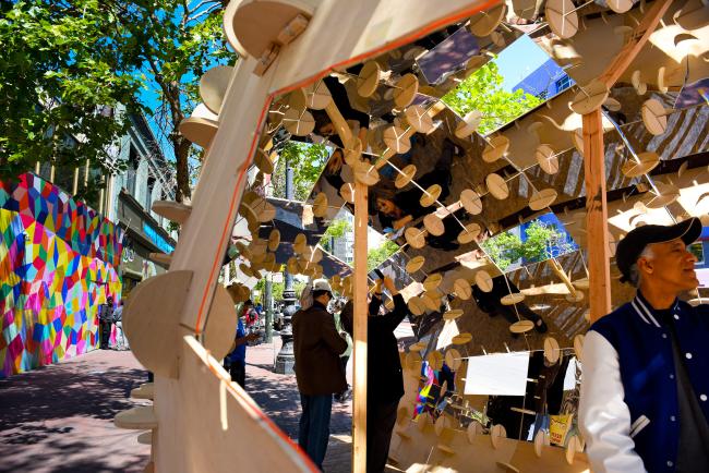 DBA's installation, PeepSHOW, for the Market Street Prototyping Festival in San Francisco.