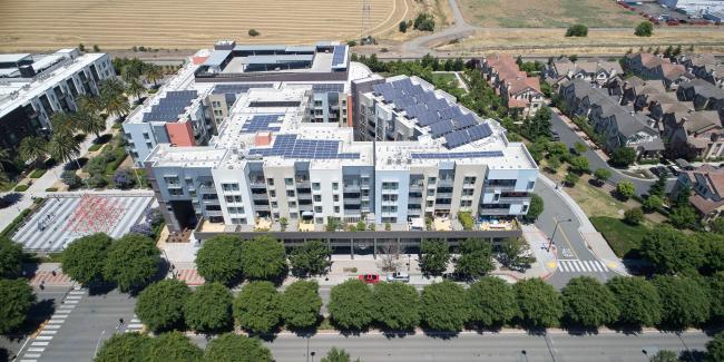 Birds-eye view of Station Center Family Housing in Union City, Ca.