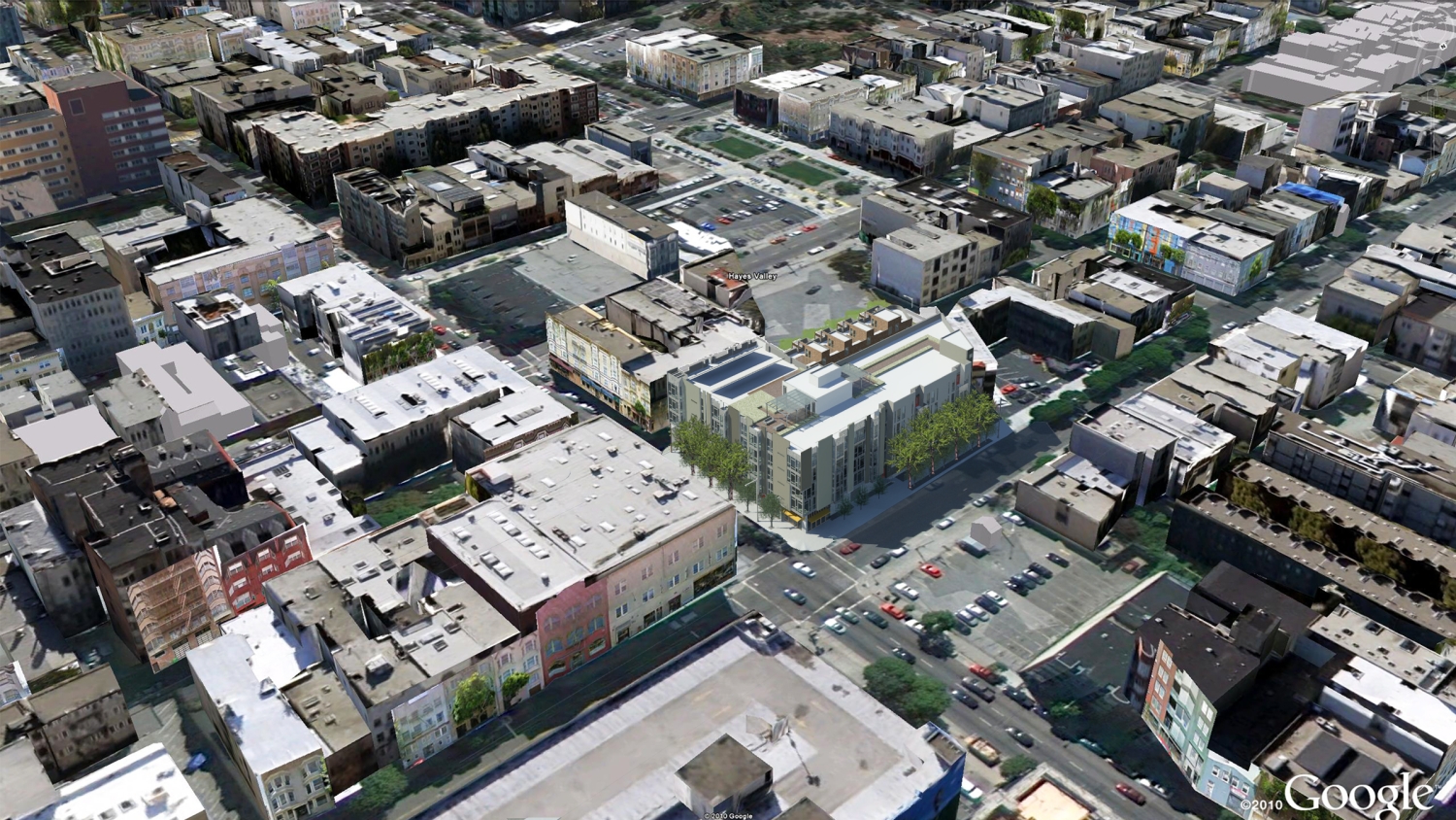 Aerial view of 300 Ivy in San Francisco, CA.