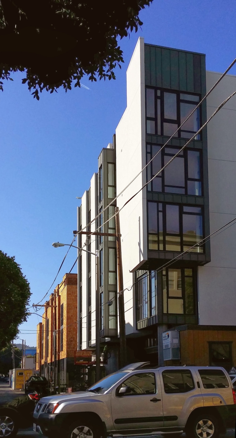 Exterior view of construction at 300 Ivy in San Francisco, CA.