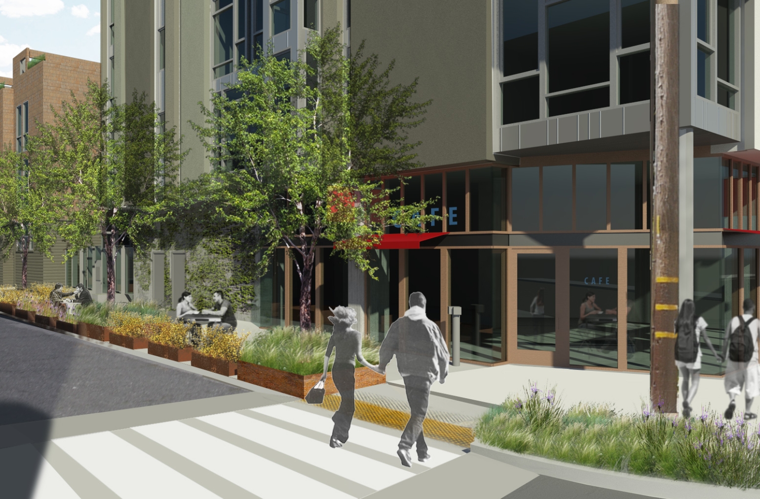 Rendering of exterior view of 300 Ivy in San Francisco, CA.
