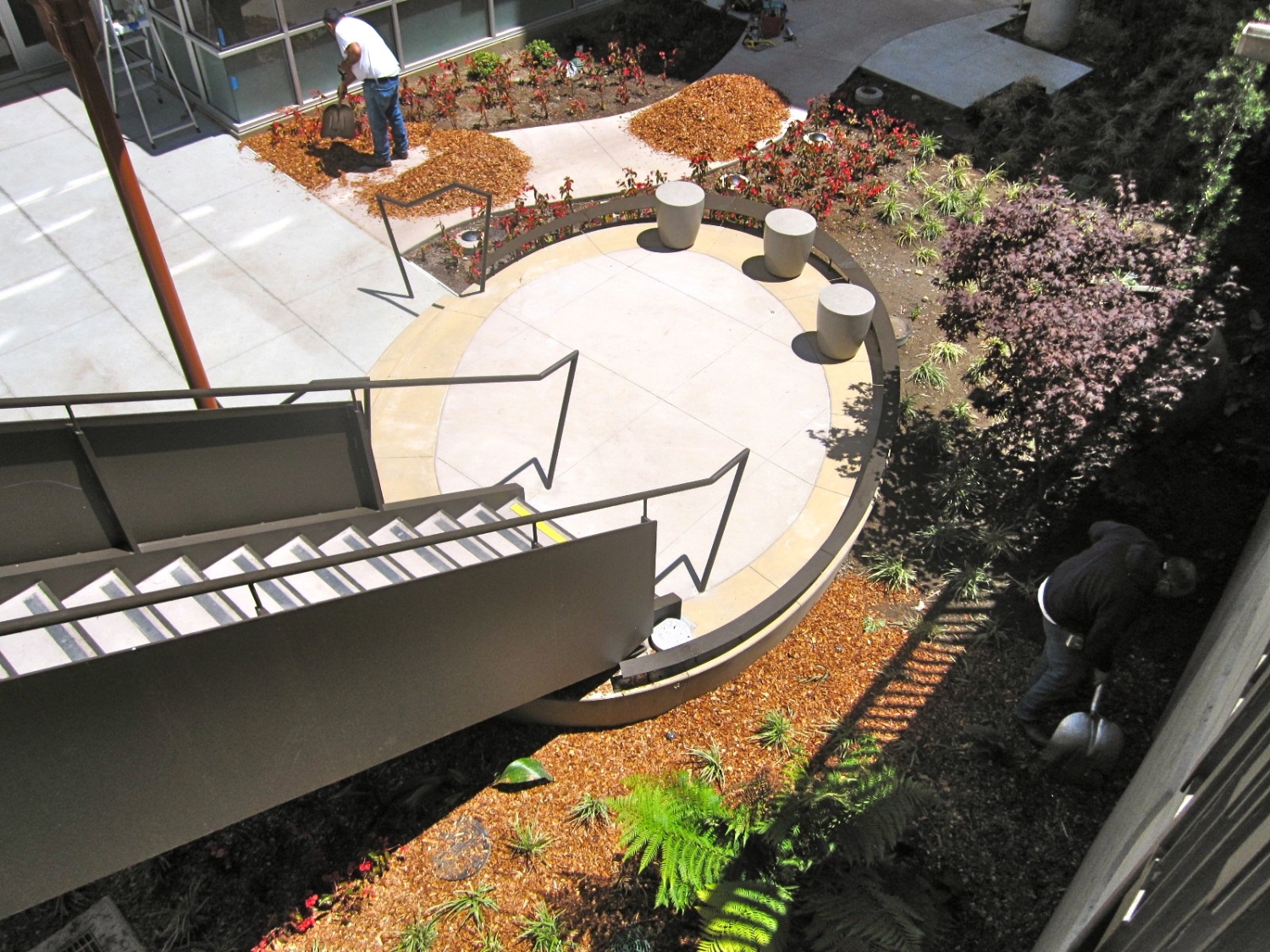 Construction of the courtyard stair at Armstrong Place Senior in San Francisco.