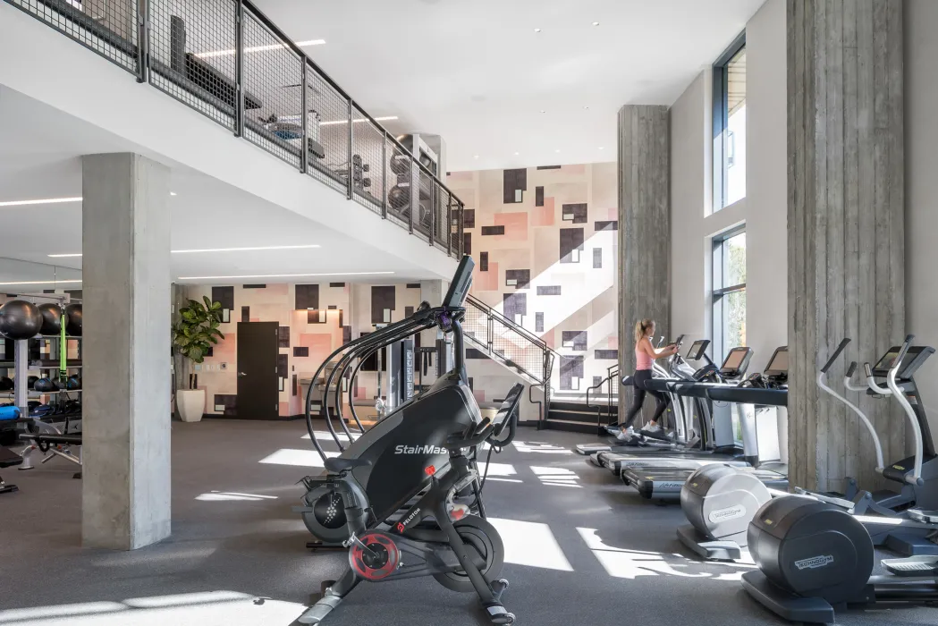 Exercise room inside Mason on Mariposa in San Francisco.