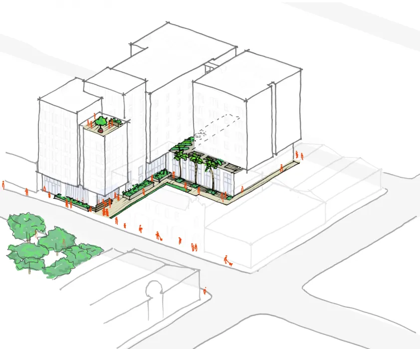 Diagram landscape for 420 Mendocino in Santa Rosa, California.