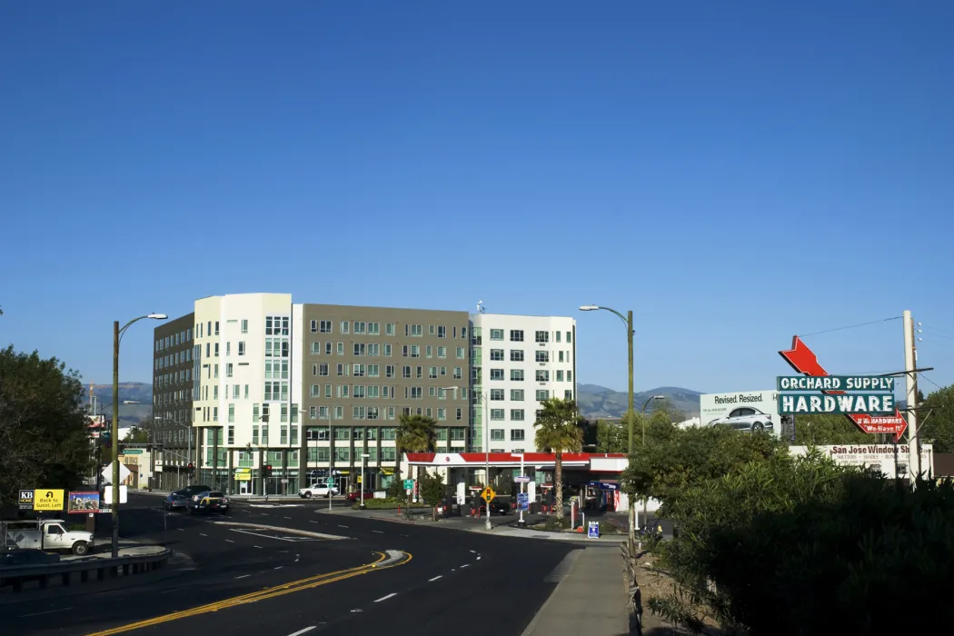 Delmas Park in San Jose, California from down the street.