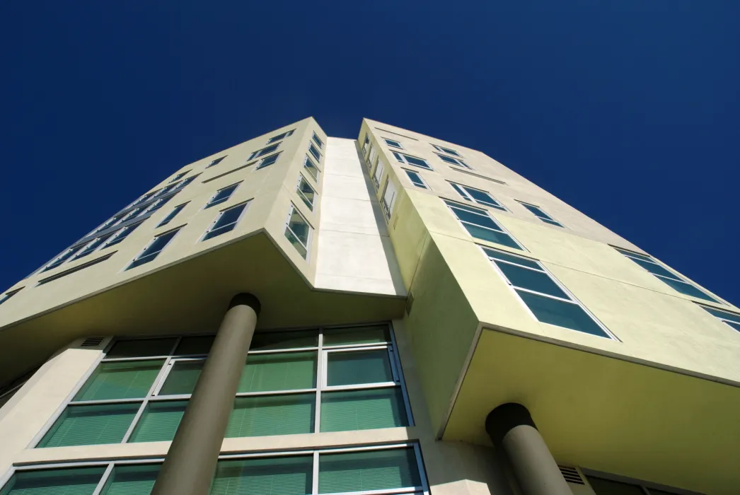 View of Delmas Park in San Jose, California looking up.