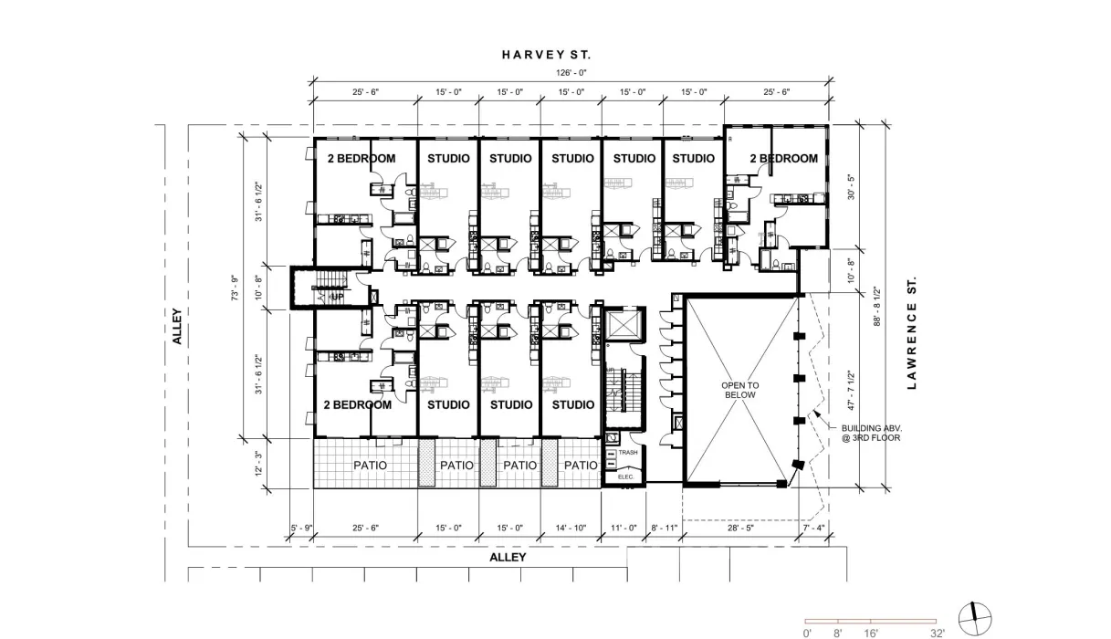 Site plan of A2 Apartments in Baltimore, Maryland.