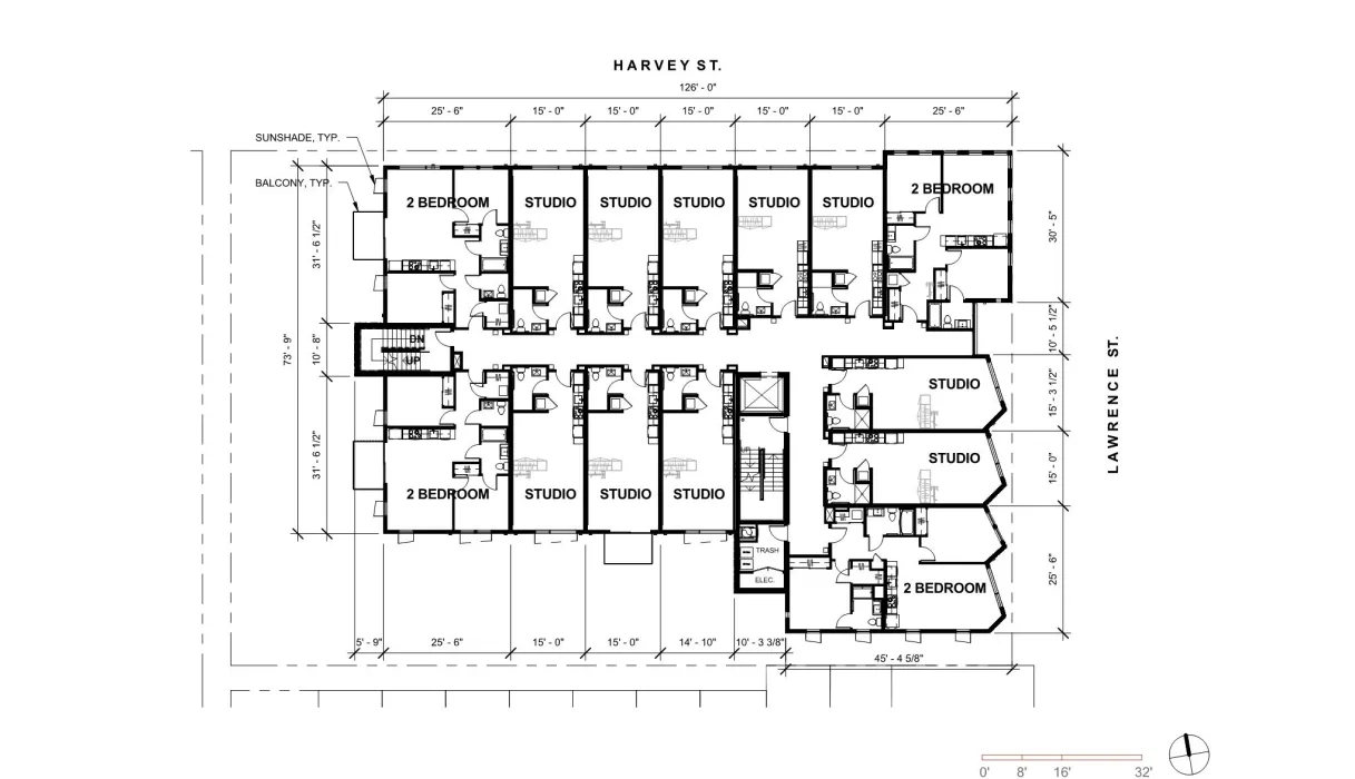 Site plan of A2 Apartments in Baltimore, Maryland.