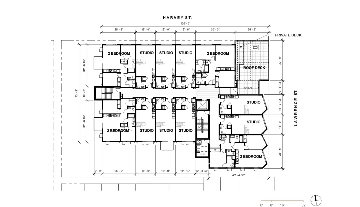 Site plan of A2 Apartments in Baltimore, Maryland.