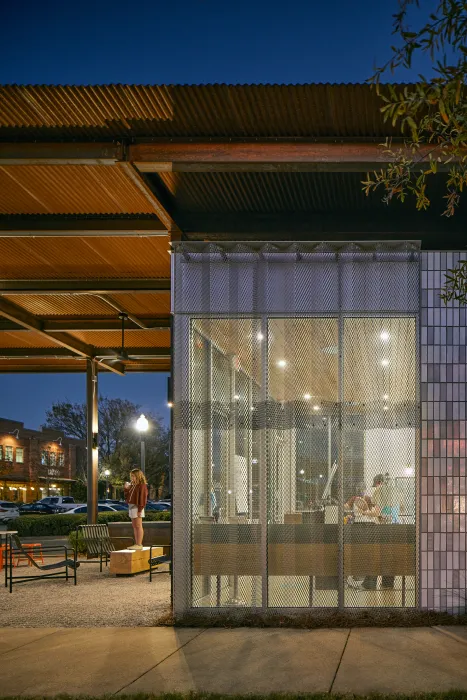 Aluminum shade at Jeni’s Ice cream in Birmingham, Alabama