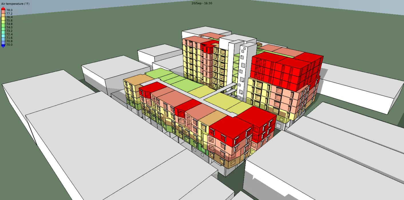 Energy and comfort model for La Fénix at 1950, affordable housing in the mission district of San Francisco.