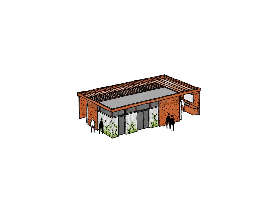 Sketch of medium convenience center at City Walk BHAM in Birmingham, Al.