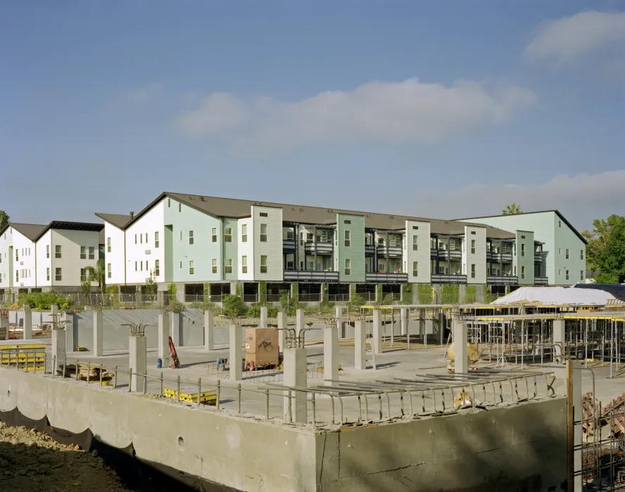 Rear elevation of Lenzen Square in San Jose, California.