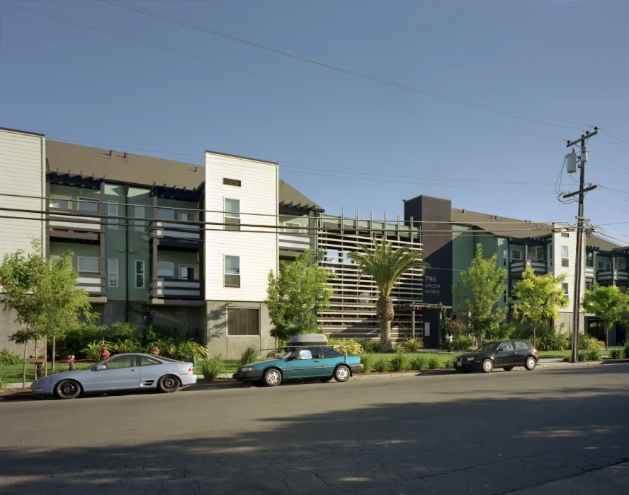 Exterior street view of Lenzen Square in San Jose, California.