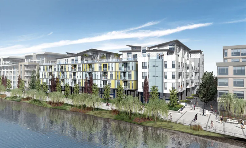 Exterior rendering of Channel Lofts.