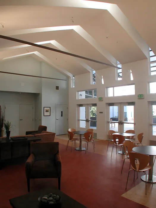 Community room inside Linden Court in Oakland, California.