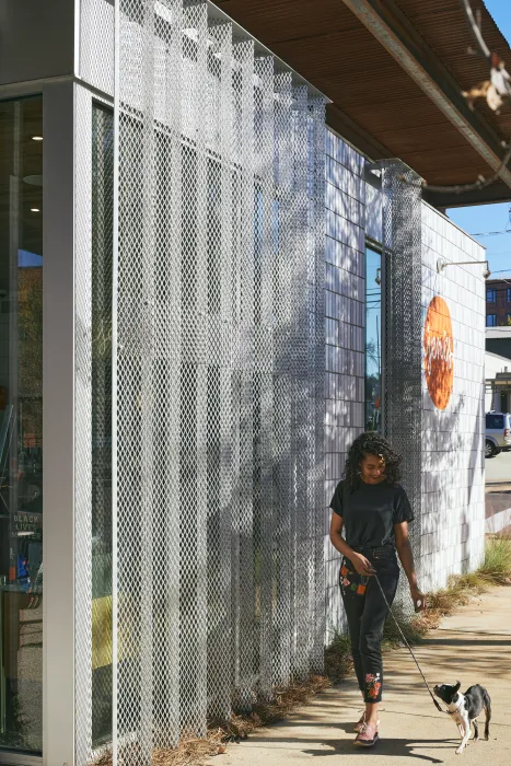 aluminum shade at Jeni’s Ice cream in Birmingham, Alabama