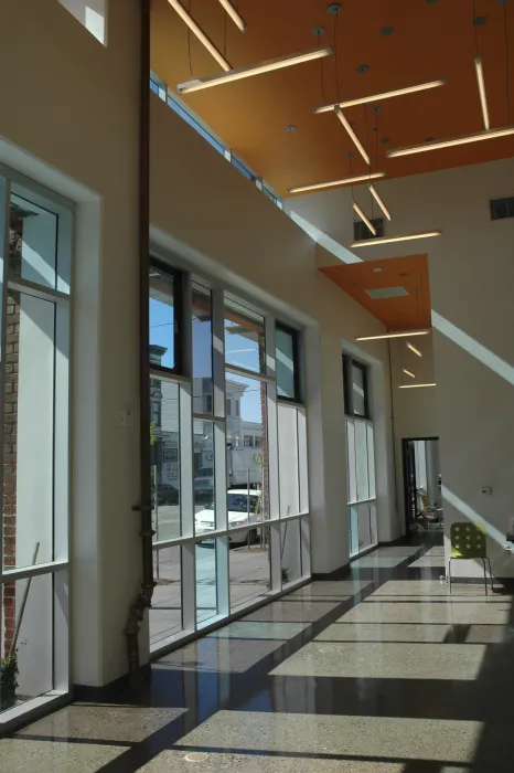 Common area inside Folsom-Dore Supportive Apartments in San Francisco, California.