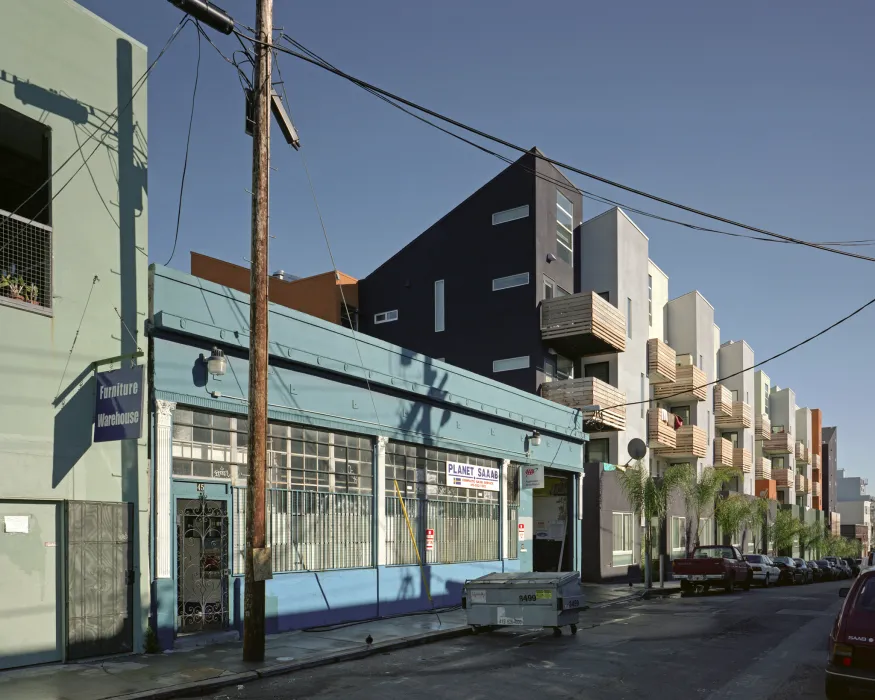 Exterior context view of Folsom-Dore Supportive Apartments in San Francisco, California.