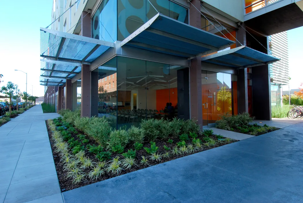 Exterior of the community room at 888 Seventh Street in San Francisco.