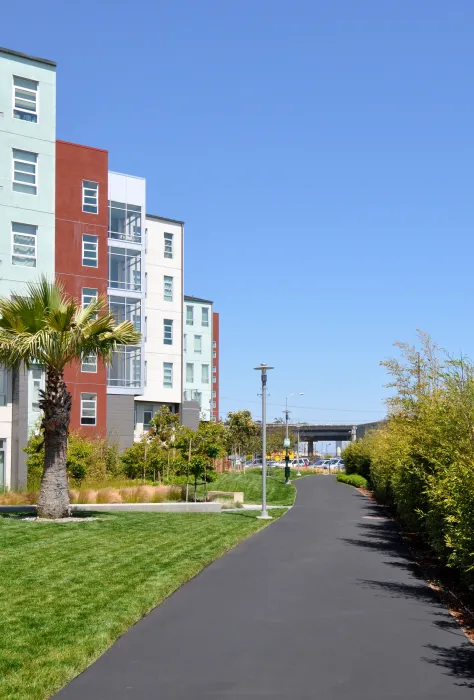 Bike path along 888 Seventh Street in San Francisco.