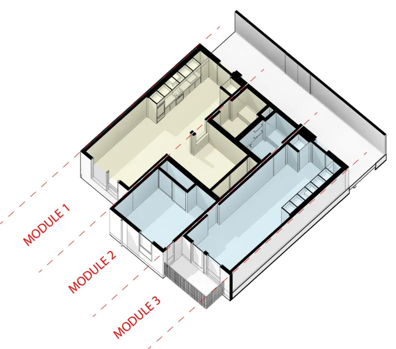 Modular plan of Union Flats in Union City, Ca.