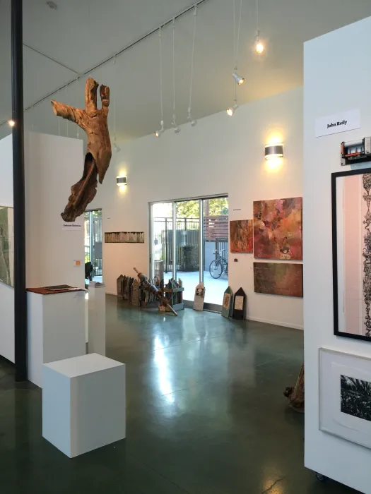 Gallery interior inside the common area at Art Ark in San Jose, California.