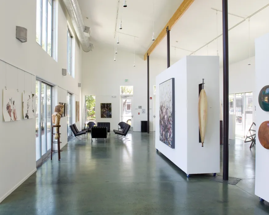 Common area with resident artwork at Art Ark in San Jose, California.