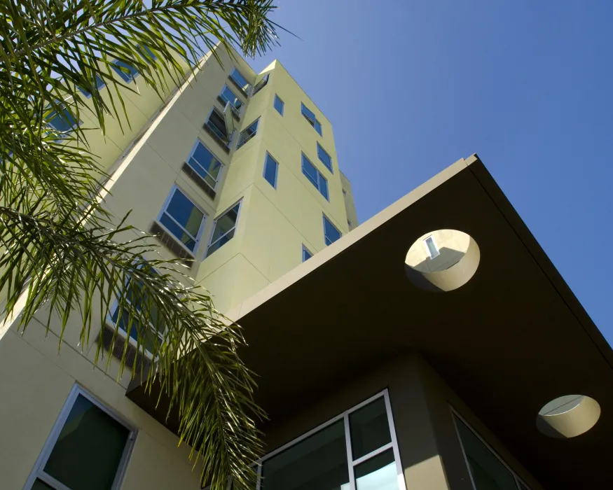 View of Delmas Park in San Jose, California looking up.