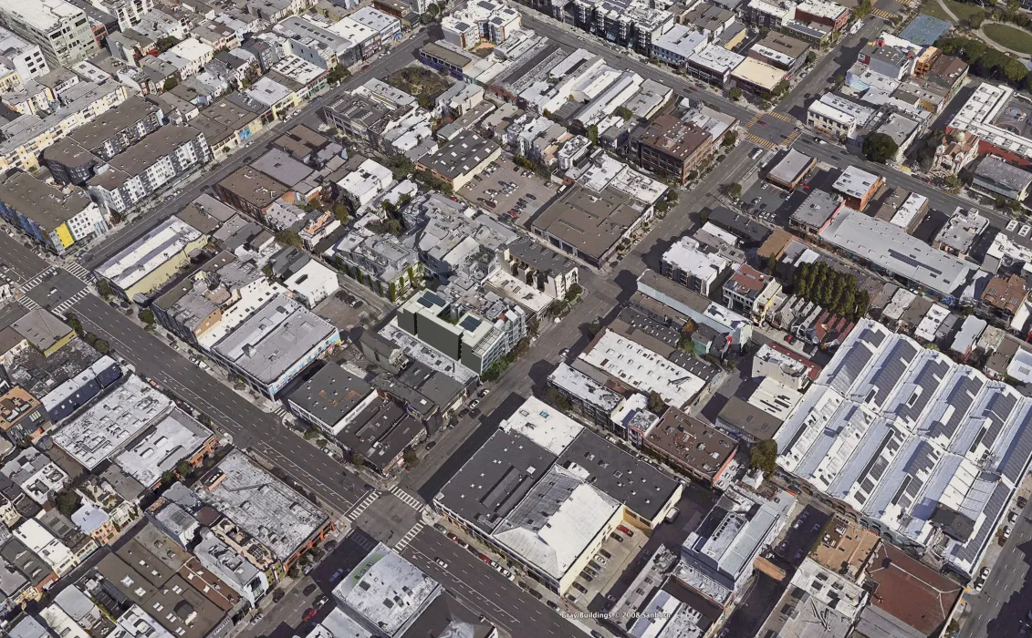 Aerial view of OME in San Francisco, CA.