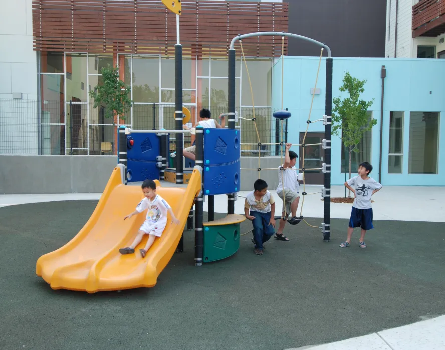 Small child play area at Paseo Senter in San Jose, California.