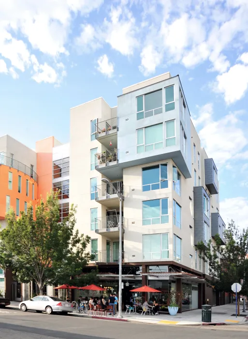 Retail spaces at 200 Second Street in Oakland, California.