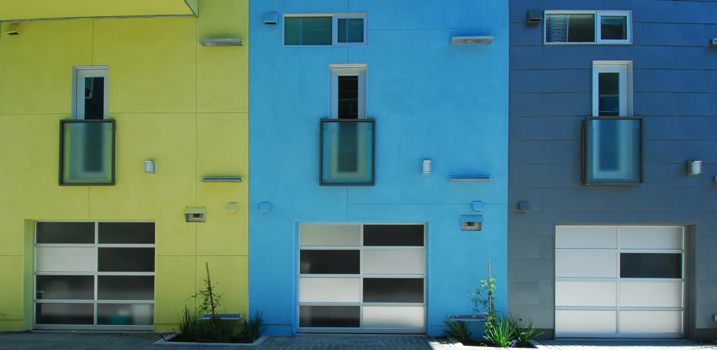 Townhouses at Blue Star Corner in Emeryville, Ca.