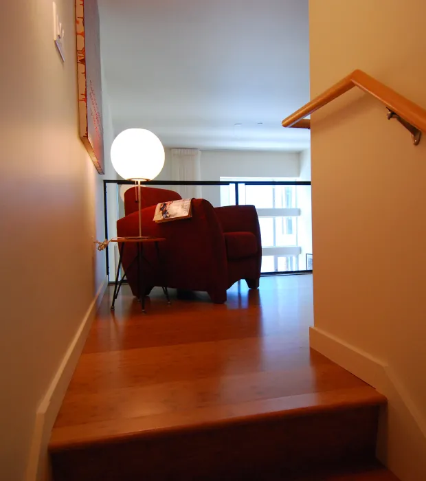 Loft inside a unit at Blue Star Corner in Emeryville, Ca.