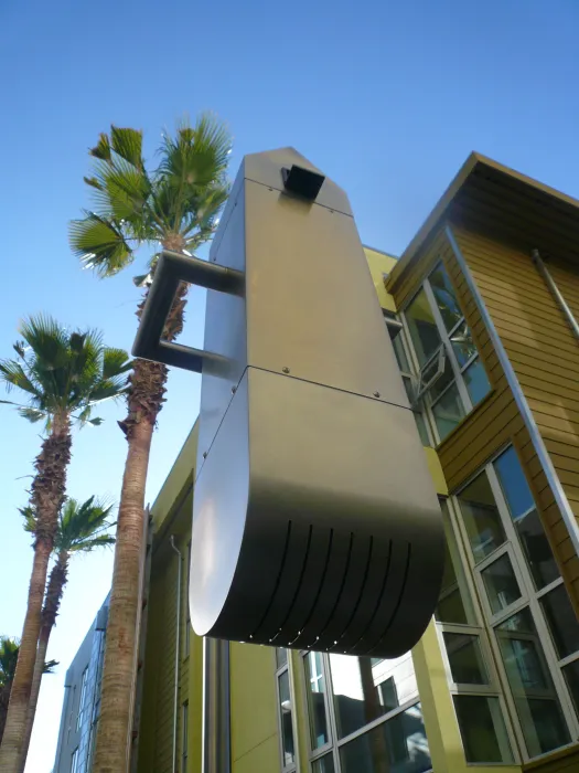 Bird house sculpture at Blue Star Corner in Emeryville, Ca.