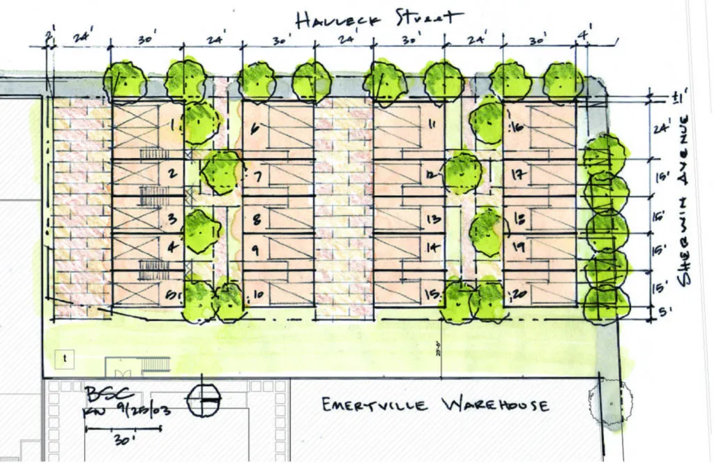 Site plan for Blue Star Corner in Emeryville, Ca.