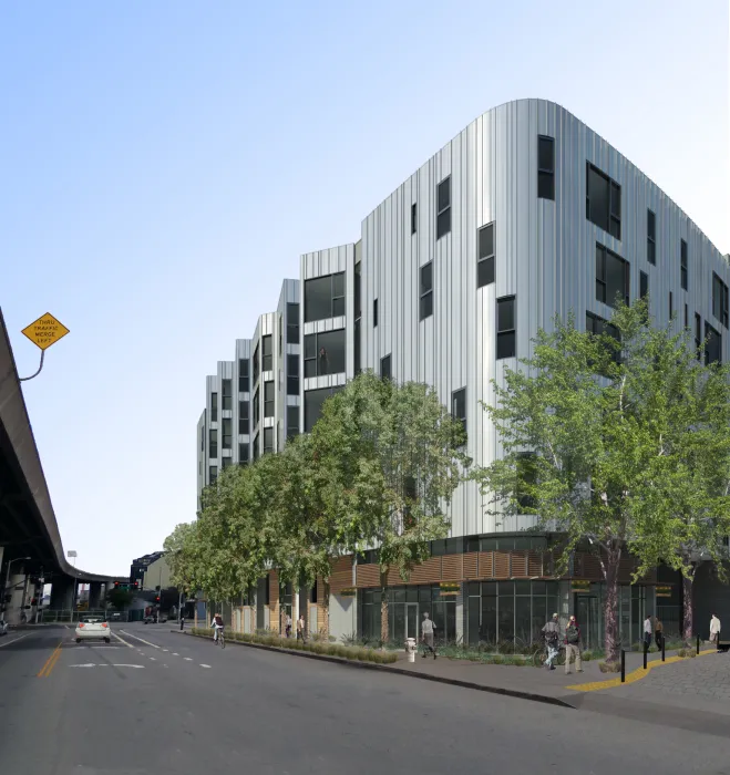 Rendering of exterior view of Potrero 1010 in San Francisco, CA.