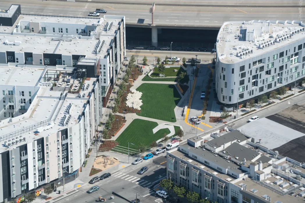 Aerial view of Potrero 1010 in San Francisco, CA.