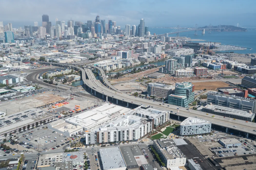 Aerial view of Potrero 1010 in San Francisco, CA.