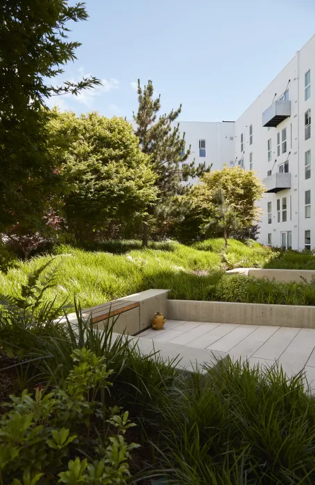 Courtyard view of Potrero 1010 in San Francisco, CA.