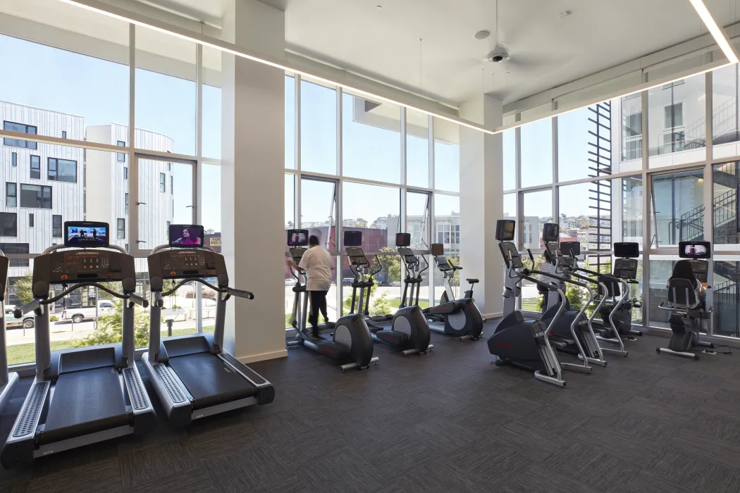 Fitness center inside Potrero 1010 in San Francisco, CA.