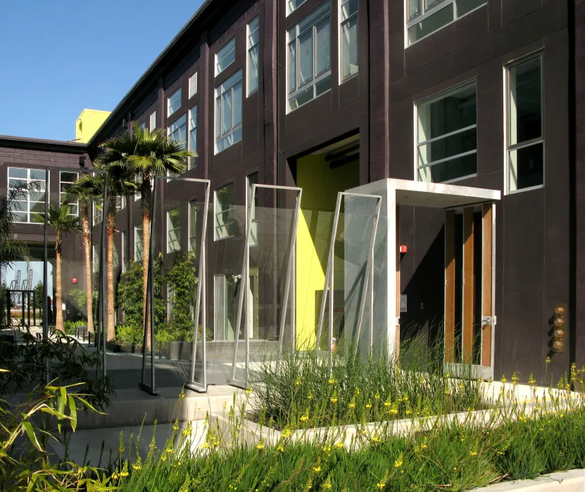 Main entry gate to Pacific Cannery Lofts in Oakland, California.