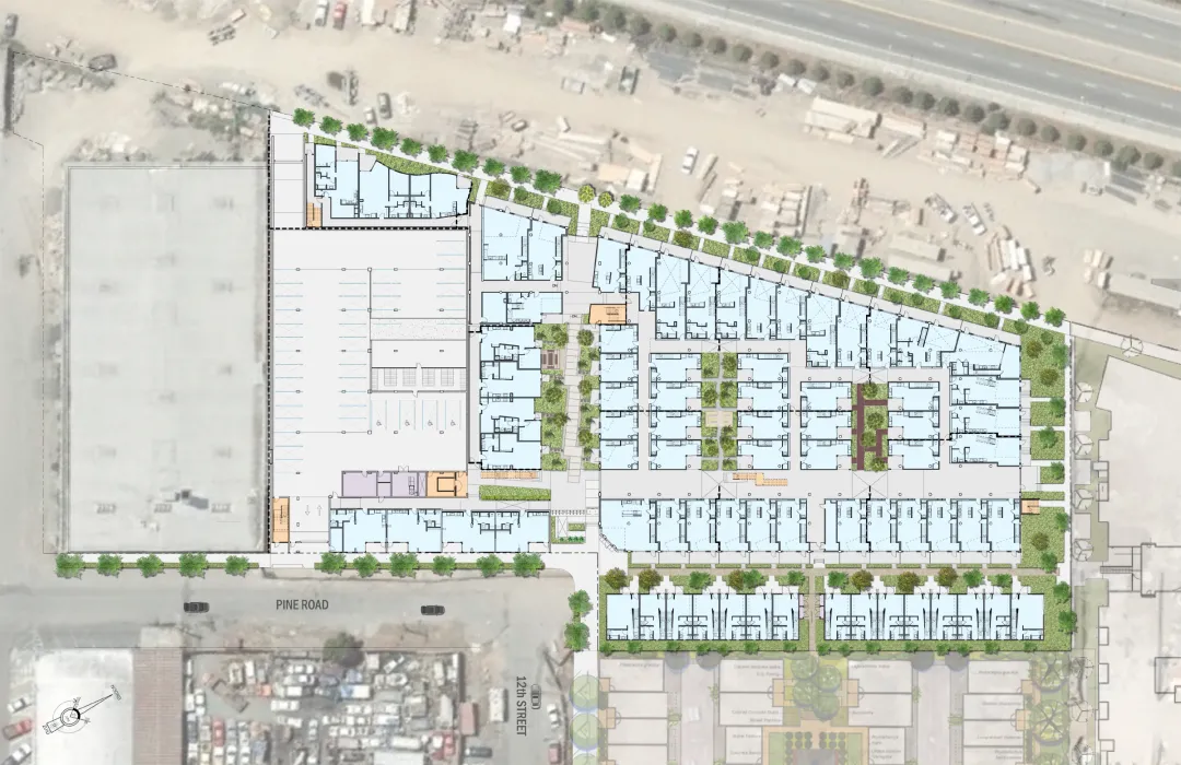 Site plan for Pacific Cannery Lofts in Oakland, California.