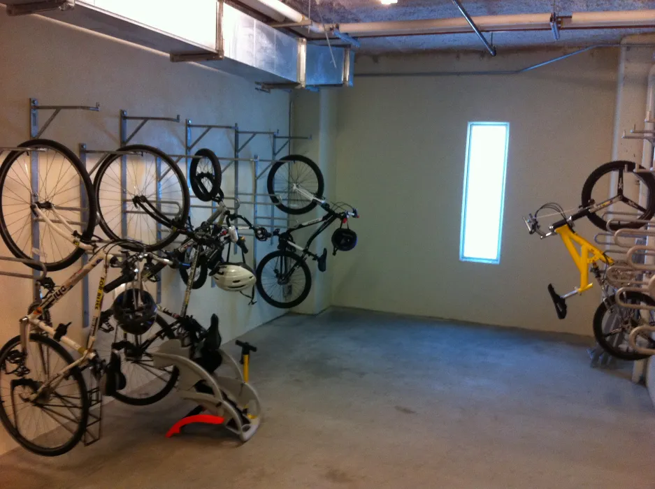Bike storage room at Armstrong Place in San Francisco.