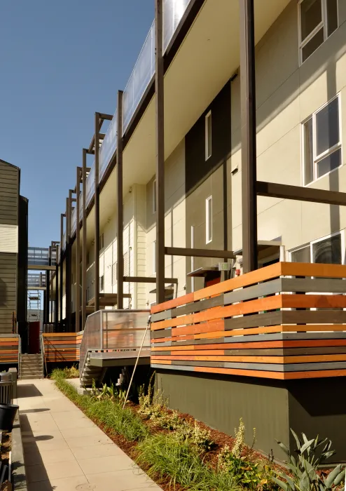 Balconies at Armstrong Place in San Francisco.