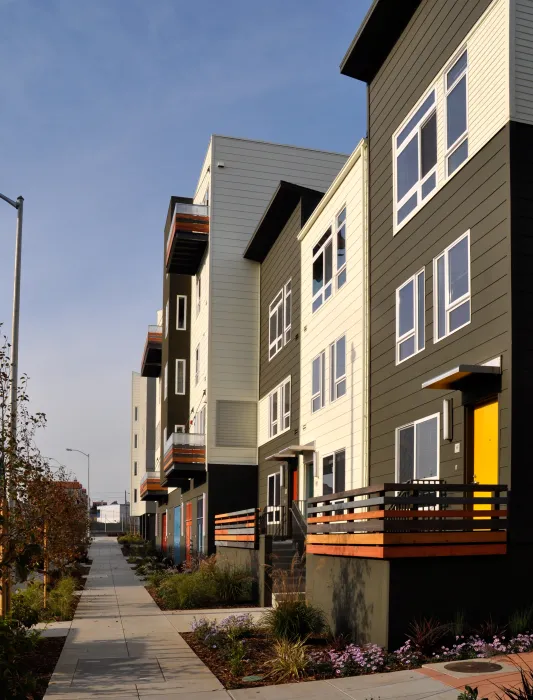 Residential stoops at Armstrong Place in San Francisco.